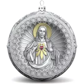 Silver Christmas ball "Savior"